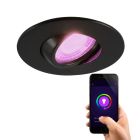 Aluminiowa inteligentna oprawa wpuszczana w sufit czarna, Jill, IP44