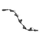 Czarny kabel dystrybucyjny 0,5 m, z 5 wyjściami