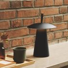 Czarna lampa stołowa akumulatorowa nowoczesna, Ara, 2W, 3000K LED, IP54, z przełącznik