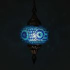 Mozaikowa orientalna lampa wisząca niebieska, Aicha