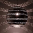 Filigranowa orientalna lampa wisząca srebrna, Nimra