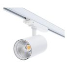 Biały reflektor szynowy 3-fazowy aluminiowy, Rozina, 10W/20W/30W, biały przełącznik LED