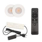 2 oprawy sufitowe wpuszczane białe na werandy Dico, IP65, z zestawem przyłączeniowym i pilotem