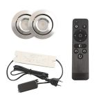 2 uchylne oprawy sufitowe wpuszczane na werandy Rona, IP44, z zestawem przyłączeniowym i pilotem, chrom