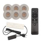 6 oprawy sufitowe wpuszczane chromowane na werandy Dico, IP65, z zestawem przyłączeniowym i pilotem