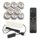 8 uchylne oprawy sufitowe wpuszczane na werandy Rona, IP44, z zestawem przyłączeniowym i pilotem, chrom