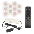 10 oprawy sufitowe wpuszczane białe na werandy Dico, IP65, z zestawem przyłączeniowym i pilotem