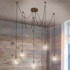 Miedziana lampa wisząca retro, August