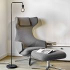 Czarna lampa stojąca nowoczesna, Ritual, z przełącznik