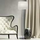 Niklowa lampa stojąca klasyczna, Niva, z przełącznik pociągowy