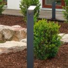 Antracytowa lampa podłogowa zewnętrzna z czujnikiem ruchu nowoczesna, Solana, 9W, 3000K LED, IP54