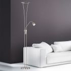 Niklowa lampa stojąca klasyczna, Stijn, 20W, 3000K LED, z przełącznik