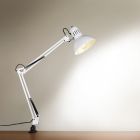 Biała lampa biurkowa metalowa, Kinshasa, z przełącznik