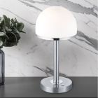 Niklowa lampa stołowa nowoczesna, Willem, 4W, 3000K LED, z przełącznik