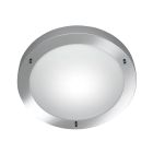 Niklowa lampa łazienkowa sufitowa szklana, Hadleigh, IP44
