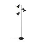 Czarna lampa stojąca industrialna, Kibek, z przełącznik