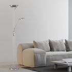 Czarna lampa stojąca nowoczesna, Aiden, 20W, 3000K LED, z przełącznik