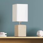 Ceramiczna lampa stołowa biała, Karola, z przełącznik