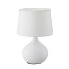 Ceramiczna lampa stołowa biała, Yesha, z przełącznik