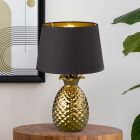 Ceramiczna lampa stołowa złota, Monsted, z przełącznik