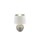 Ceramiczna lampa stołowa srebrna, Yet, z przełącznik
