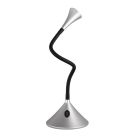 Srebrna lampa biurkowa nowoczesna, Yelaisa, 3W, 3000K LED, z przełącznik