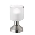 Niklowa lampa stołowa nowoczesna, Vilou, z przełącznik