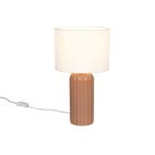 Ceramiczna lampa stołowa brązowa, Nannette, z przełącznik
