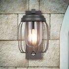 Antracytowy kinkiet zewnętrzny z czujnikiem ruchu nowoczesny, Emanuela, IP44