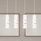 Biała lampa wisząca design, Marouan
