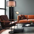 Antracytowa lampa do czytania stojąca nowoczesna, Mirle