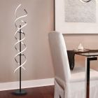 Chromowana lampa stojąca design, Sylvian, 32W, regulowana ciepła do zimnej bieli LED, z dotykowy ściemniacz