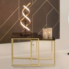 Mosiądz lampa stołowa design, Sylvian, 20W, regulowana ciepła do zimnej bieli LED, z dotykowy ściemniacz