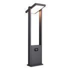 Antracytowa lampa podłogowa zewnętrzna solarna nowoczesna, Maku, 5W, white switch LED, IP65