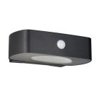 Czarny kinkiet solarny zewnętrzny nowoczesny, Pytsje, 6W, 4000K LED, IP44, z przełącznik
