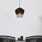 Rattanowa lampa wisząca czarna, Mirne