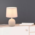 Ceramiczna lampa stołowa brązowa, Myrna, z przełącznik