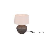 Ceramiczna lampa stołowa brązowa, Ulo, z przełącznik