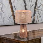 Rattanowa lampa stołowa brązowa, Fadila, z przełącznik
