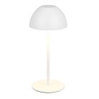 Biała lampa stołowa akumulatorowa plastikowa, Mikhail, 2W, 3000K LED, IP44, z dotykowy ściemniacz
