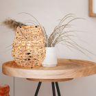 Rattanowa lampa stołowa brązowa, Lycke, z przełącznik