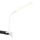 Biała lampa zaciskowa nowoczesna, Rommert, 5W, regulowana ciepła do zimnej bieli LED, z dotykowy ściemniacz
