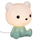 Zielona lampa stołowa dla dzieci plastikowa, Lumibear, 0,3W, RGB LED, z przełącznik