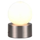 Niklowa lampa stołowa nowoczesna, Mirjam, z przełącznik
