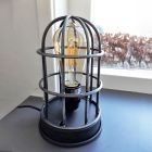 Industrialna lampa stołowa szara, Nova, z przełącznik