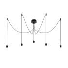 Aluminiowa lampa wisząca bez abażur czarna, Rika