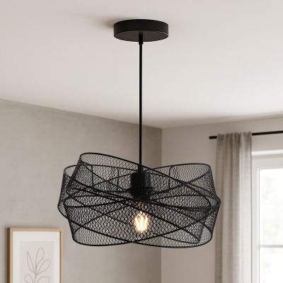 Industrialna lampa wisząca czarna, Diny
