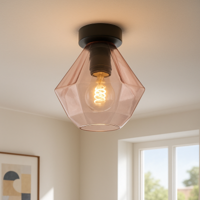 Retro lampa sufitowa różowa, Anoek
