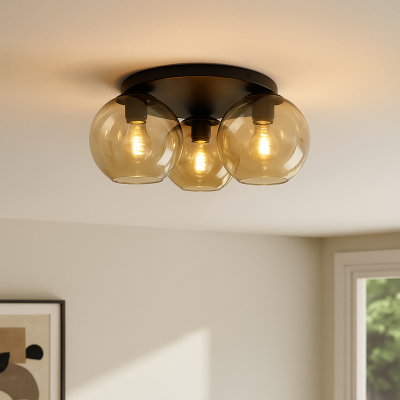 Design lampa sufitowa bursztynowa, Emerson
