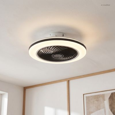Nowoczesny wentylator sufitowy czarny, Hale, 40W, 3000K LED, z pilot